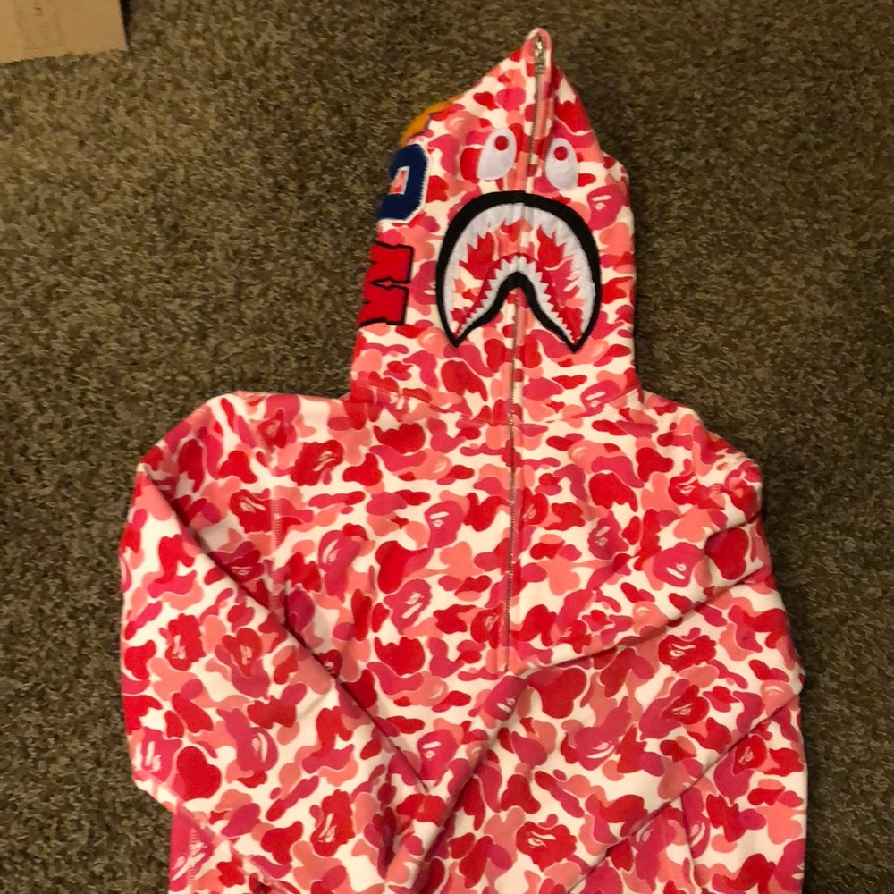 Bape pink hoodie